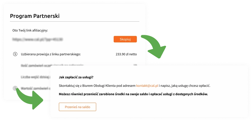 przeniesienie środków z programu partnerskiego na saldo