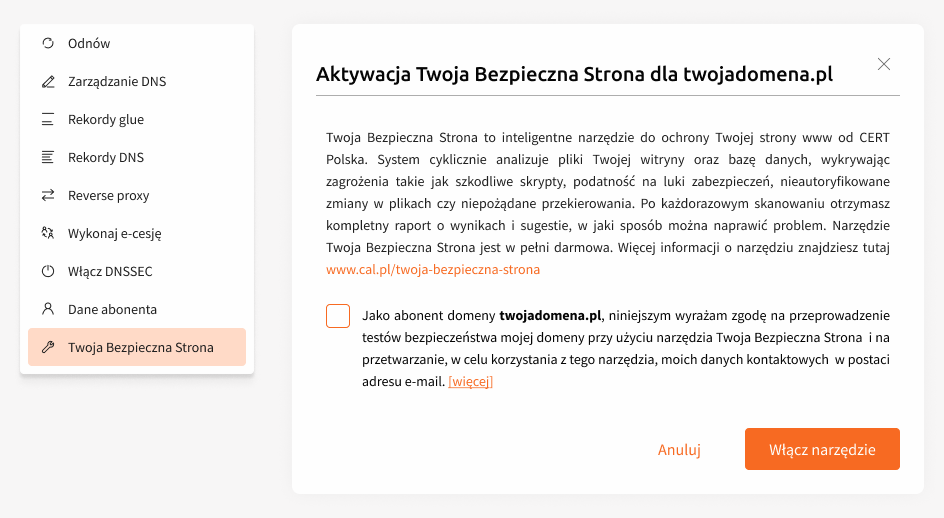 twoja bezpieczna strona aktywacja centrum calpl