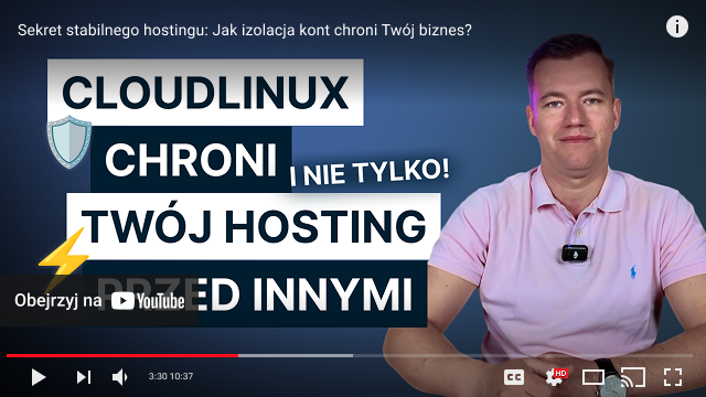 youtube player film czym jest cloudlinux izolacja kont hostingowych limity cpu ram iops przeciążenie hostingu