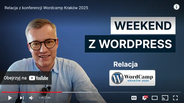 youtube player recezja z wordcamp kraków 2025