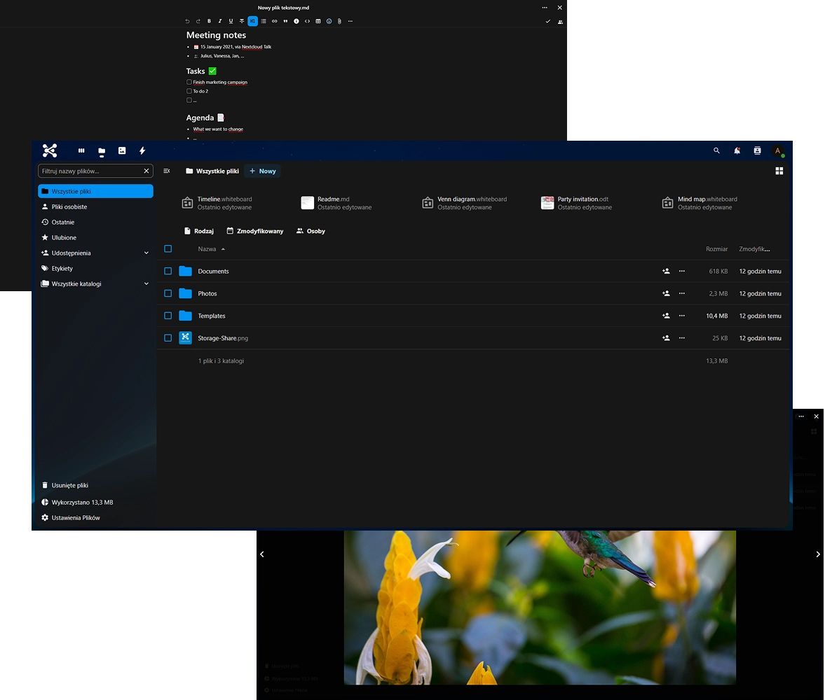 Screen NextCloud w cal.pl
