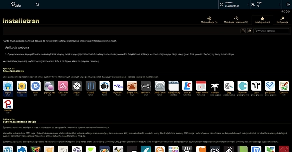 Screen z kreatora stron.pro