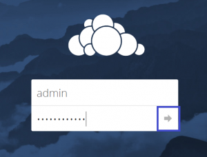 Okno do logowania na aplikację OwnCloud.