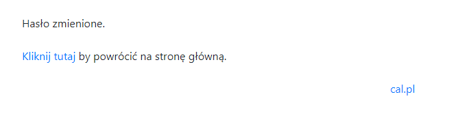 Potwierdzenie zmiany hasła