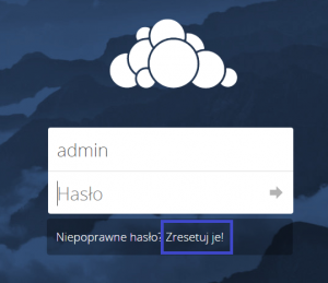 Restartowanie hasła.