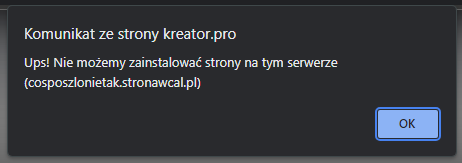 Komunikat z problemem