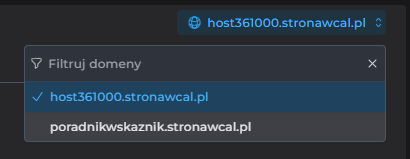 wybierz domene directadmin