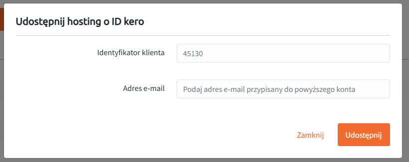 uzupełnienie danych o opiekunie hostingu