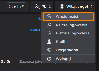 Menu kontekstowe w Direct Admin w cal.pl