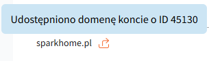 Tooltip informujący o udostępnionym koncie