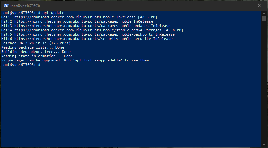 aktualizacja pakietów vps cal.pl