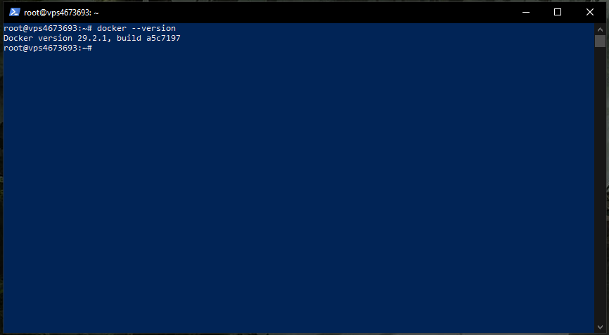 sprawdzenie wersji dockera na vps