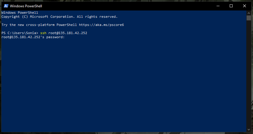 podaj hasło do vps powershell cal.pl