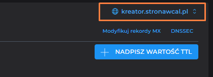 zmiana domeny dns ttl